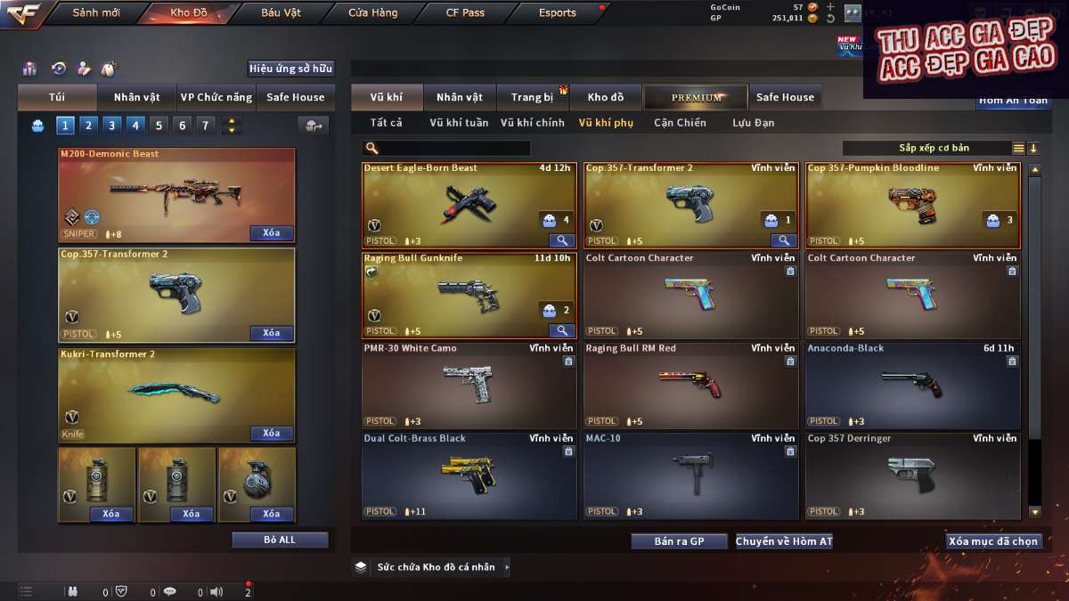 shop acc cf uy tin gia re